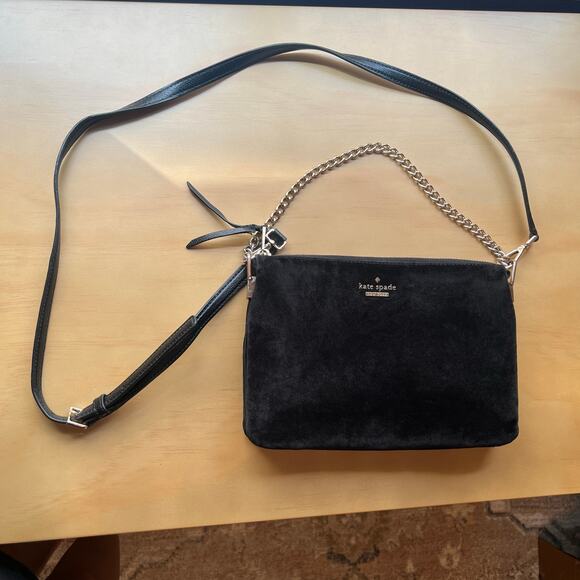 Kate Spade New York Dawn Place Velvet Madelyne Black Crossbody Bag - Picture 3 of 8